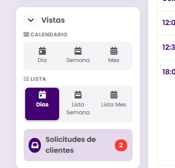 Vistas del calendario