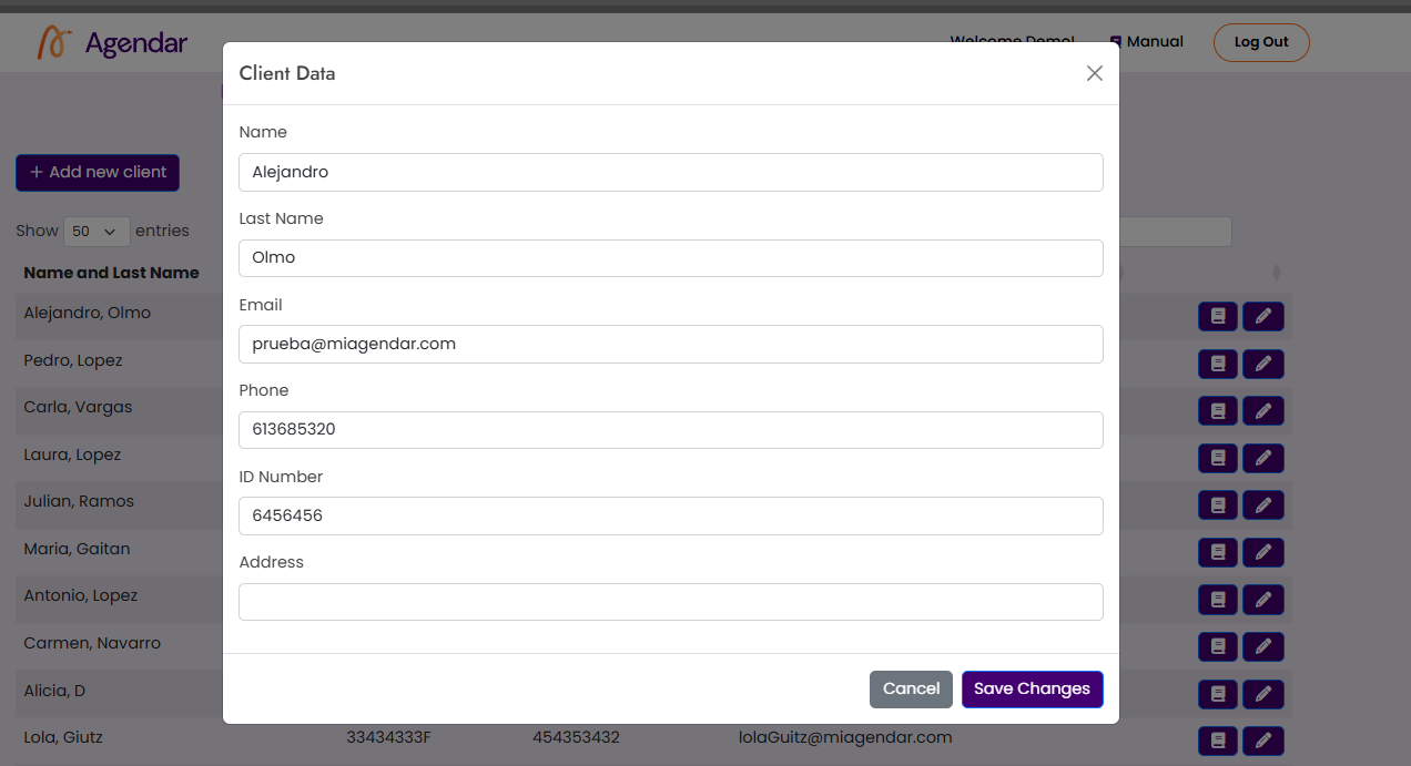Editar cliente